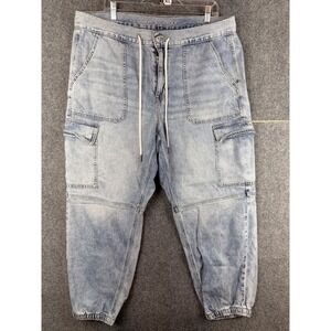American Eagle Outfitters Women's 18R Denim Cargo Jogger Pants Drawstring